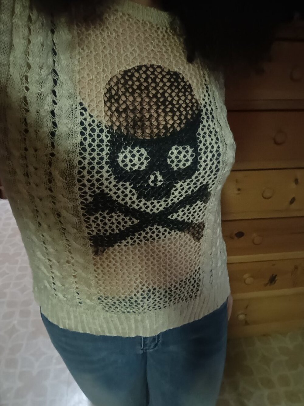 shein skull sweater